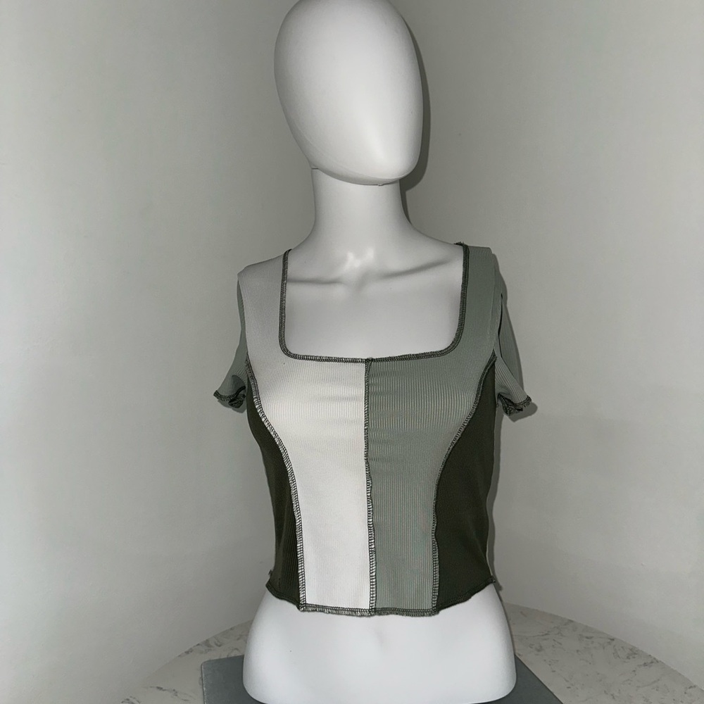 Colorblock Square Neck Top size medium